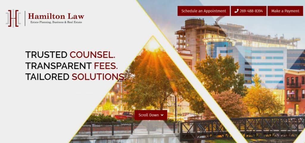 Hamilton Law registered agent service in Michigan